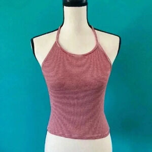 Brandy Melville red and white striped halter tank top in one size fits all
